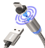 Кабель магнитный микроUSB серебряный WII...