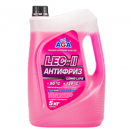 Антифриз AGA LEC-II LONG LIFE, розовый, –50 °С, 7 лет (5 кг)